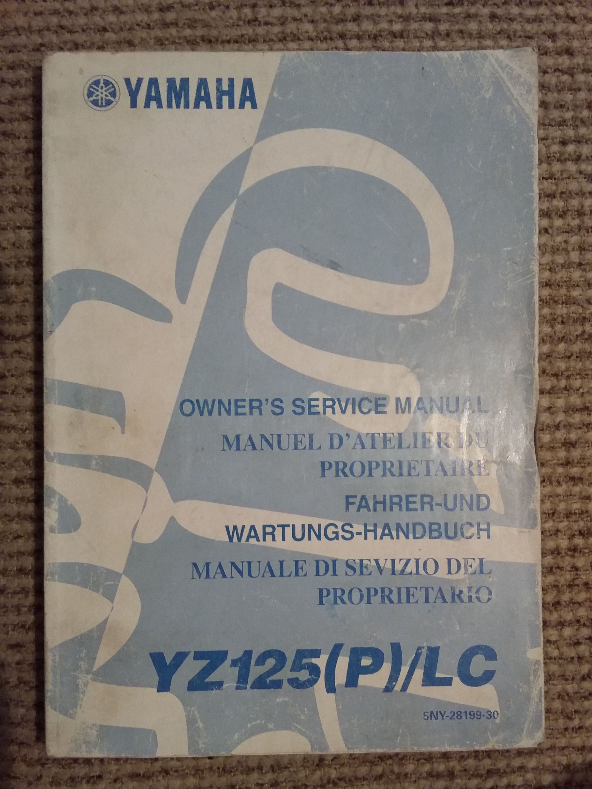 Yamaha YZ125p manual 5NY-28199-30.