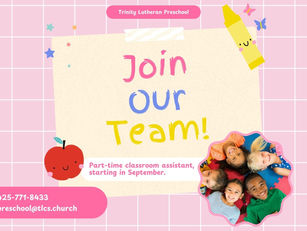 Job Opening: Preschool Classroom Assistant