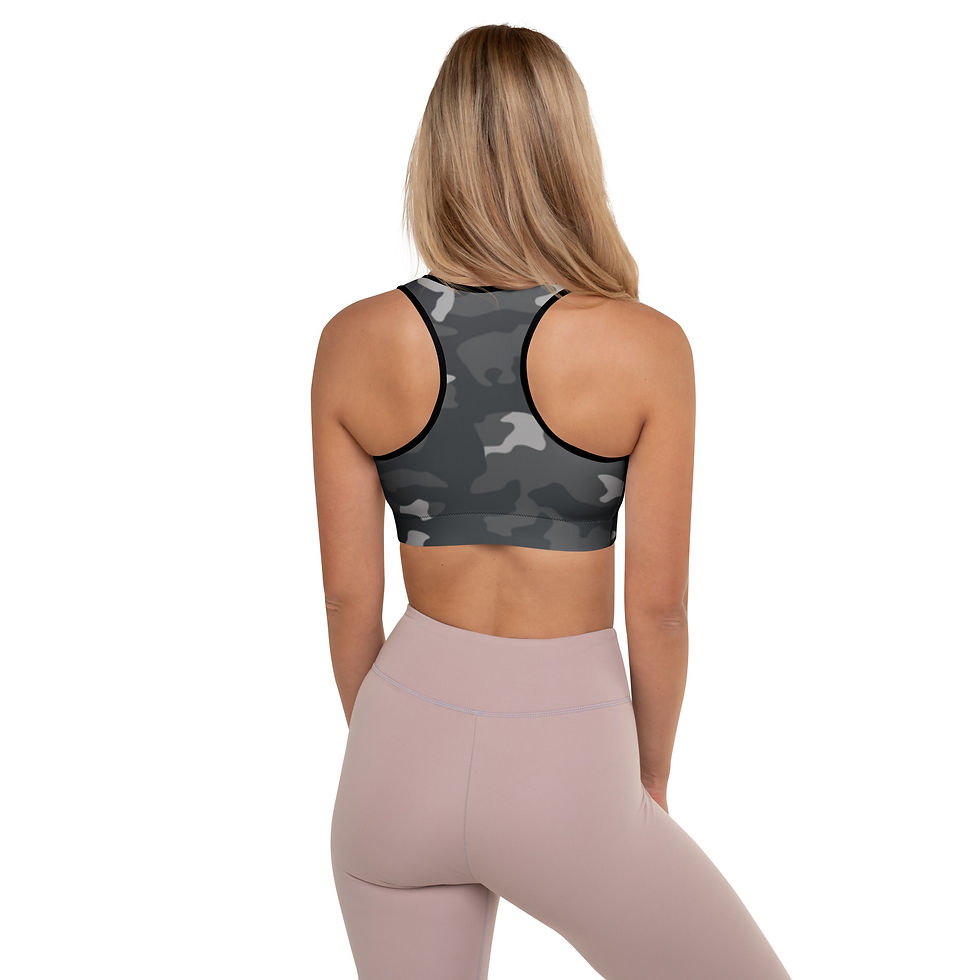 Thumbnail: Black Camo Padded Sports Bra