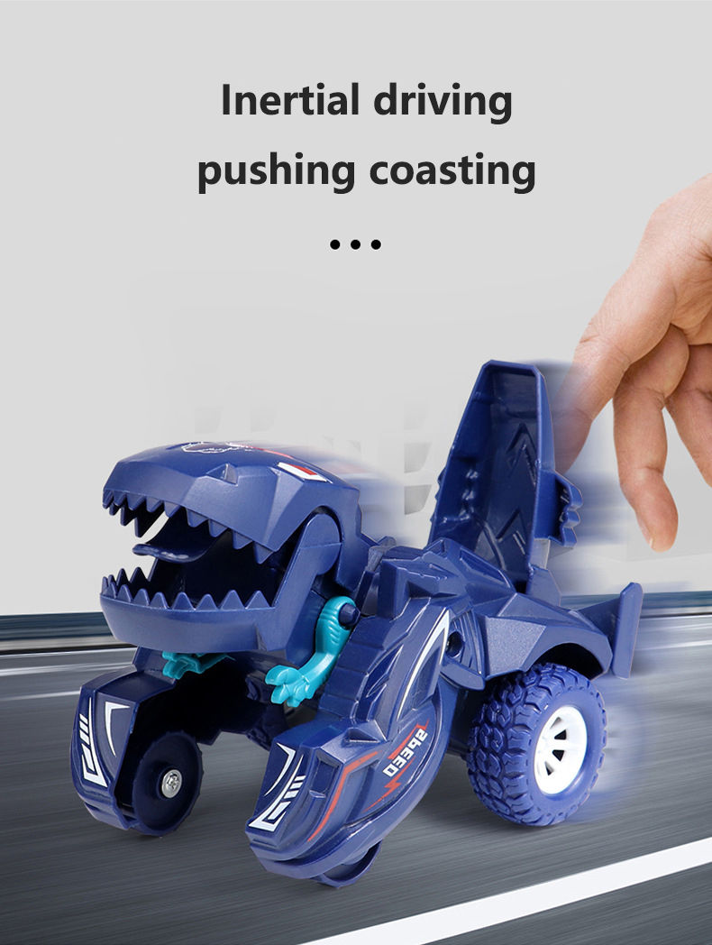 Thumbnail: 2 IN 1 Dinosaur Deformation Car Model Toy For Boys One Step Action Collision Tra