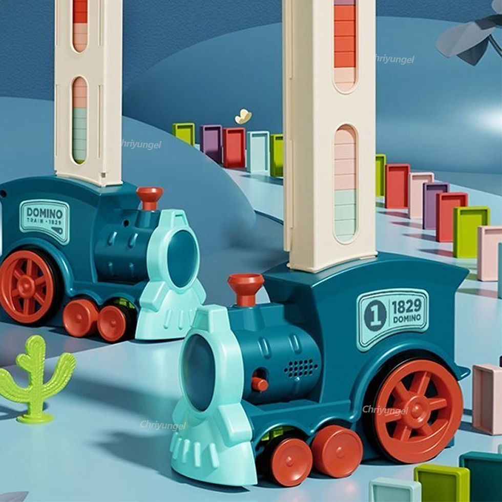 Thumbnail: Domino Train for kids Automatic Laying Electric Car Colorful Dominoes Set Brick 