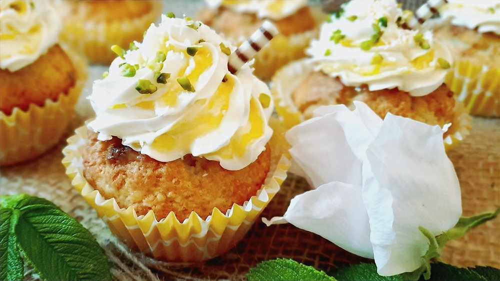 Karibik-Cupcakes mit Lemon Curd Swirl 🍋🥥