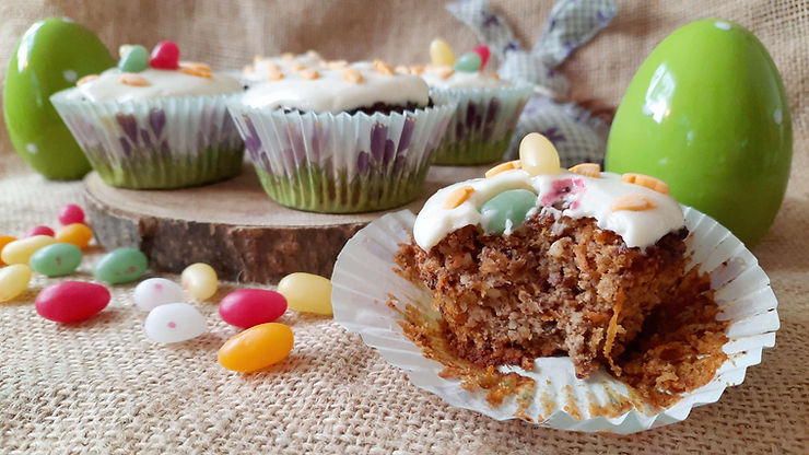 Rüblikuchen, Muffins, Ostergebäck, wenig Zucker, Frühlingsanfang, Rüblimuffins, Karottenkuchen, Rezept, backen, Foodblog, Nordfriesland, Norddeutschland, Ostern, Küstencookie, Kuestencookie