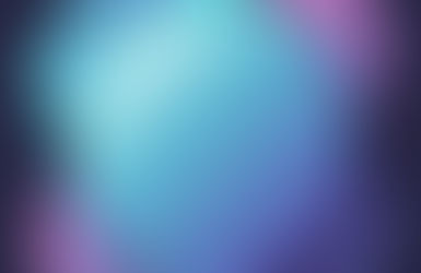 Abstract 3D-style sphere in blue and purple gradient, surrounded by soft geometric shapes and lines on a dark navy background.