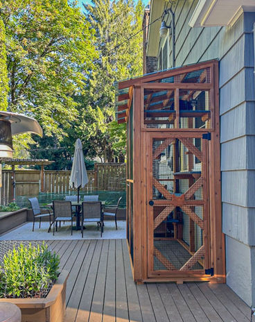 small catio on a deck