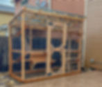 Thumbnail: Freestanding 4'x10'x8' DIY catio plans design with secure mesh walls and a spacious layout for a safe outdoor cat enclosure.
