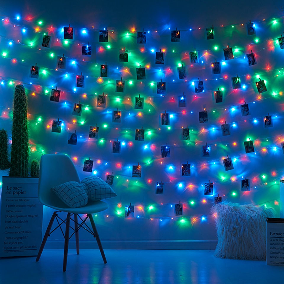 Thumbnail: Garland USB LED Light Strings Photo Clip String Diwali Lights