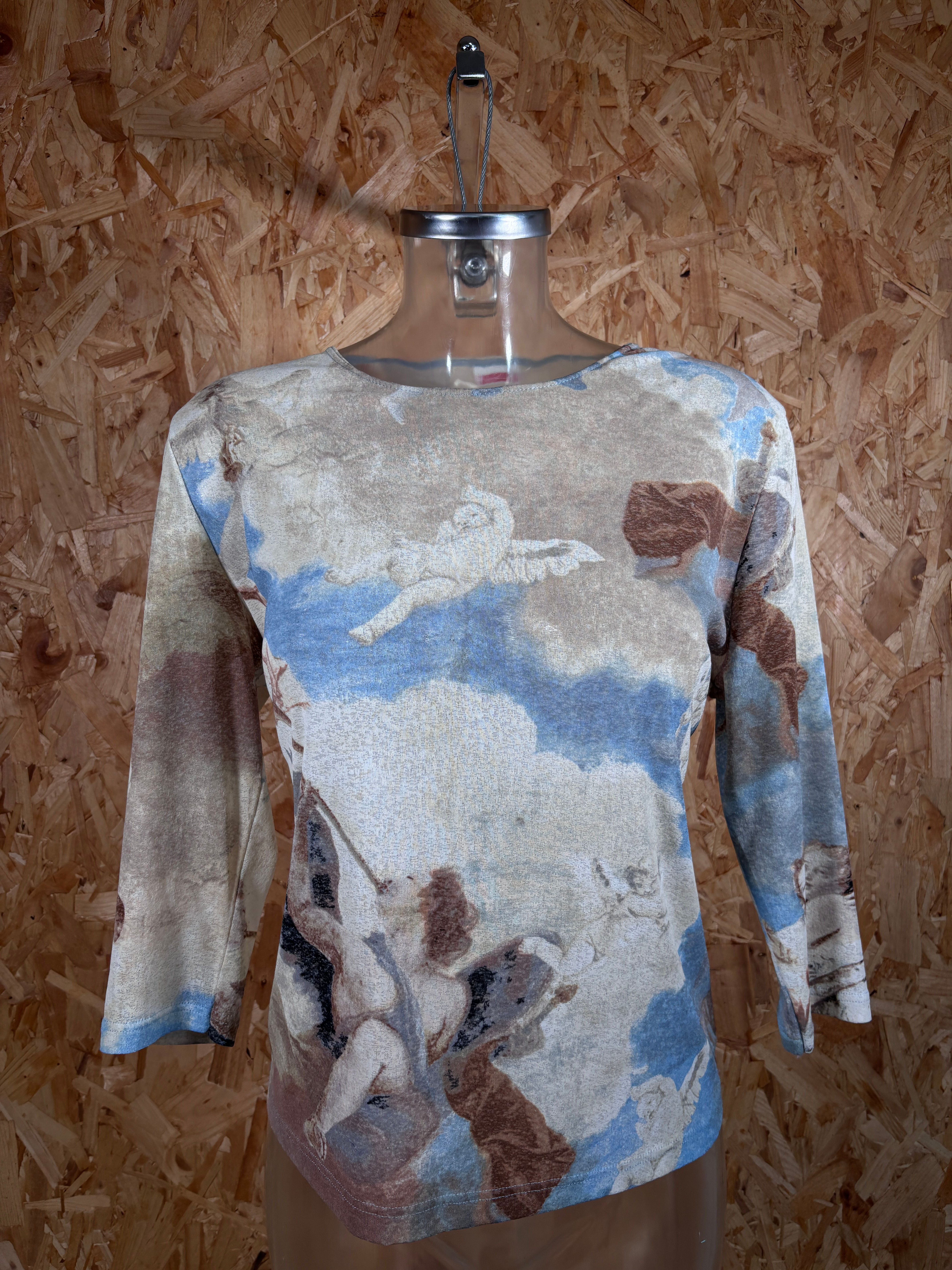 Diseríe mesh Y2K mid sleeve top