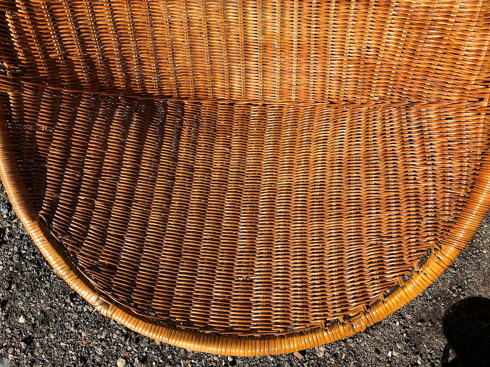 Thumbnail: Pair of Mid Century Dutch Rattan Tub / Satellite Chairs, Rohe Noordwolde, 1960s