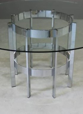 Thumbnail: Merrow Associates Chrome Dining Table 'The Preece' By Richard Young, England 70s
