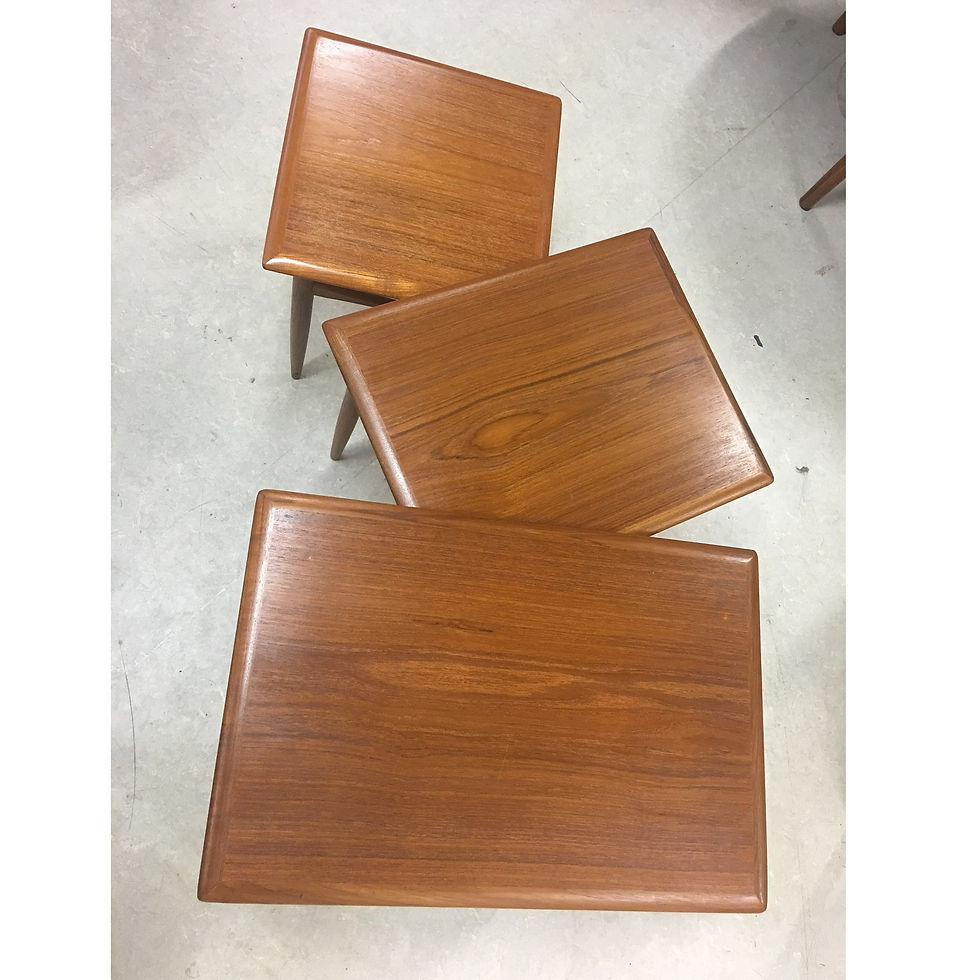 Thumbnail: Danish MCM Teak Nesting Tables by Poul Hundevad, Circa 1960s