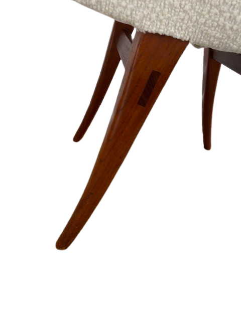 Thumbnail: Mid-Century Teak Upholstered Dressing Table Stool, Danish, C. 1960s