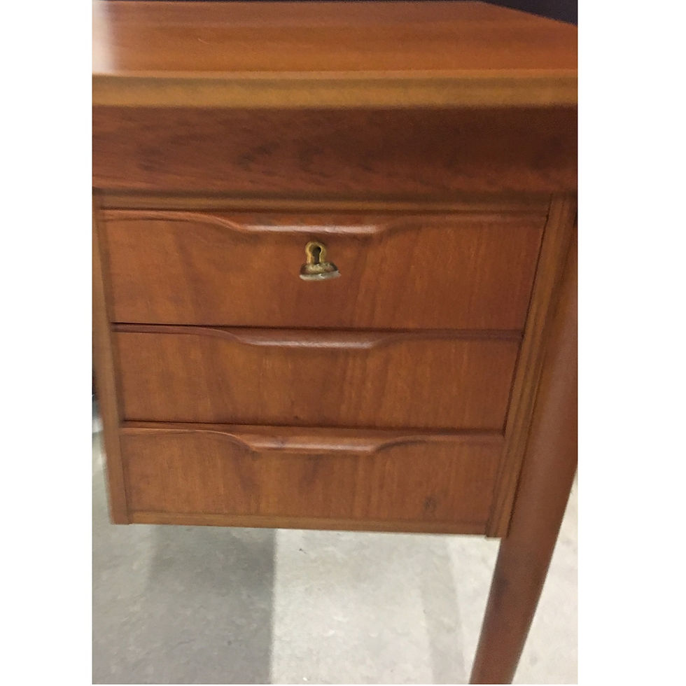 Thumbnail: Danish Mid-Century Teak Writing Desk with Six Drawers, Circa 1960s