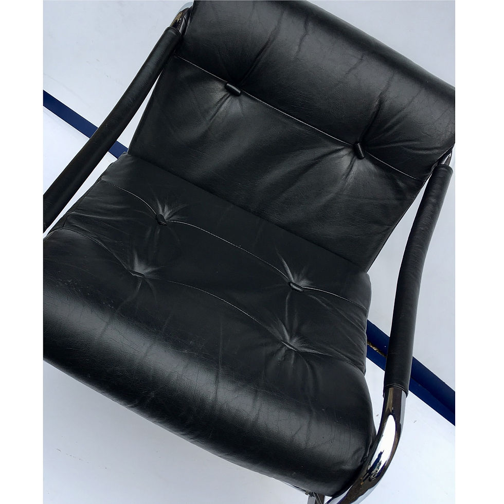 Thumbnail: Black Leather Pieff Chair designed by Tim Bates, Circa 1970s