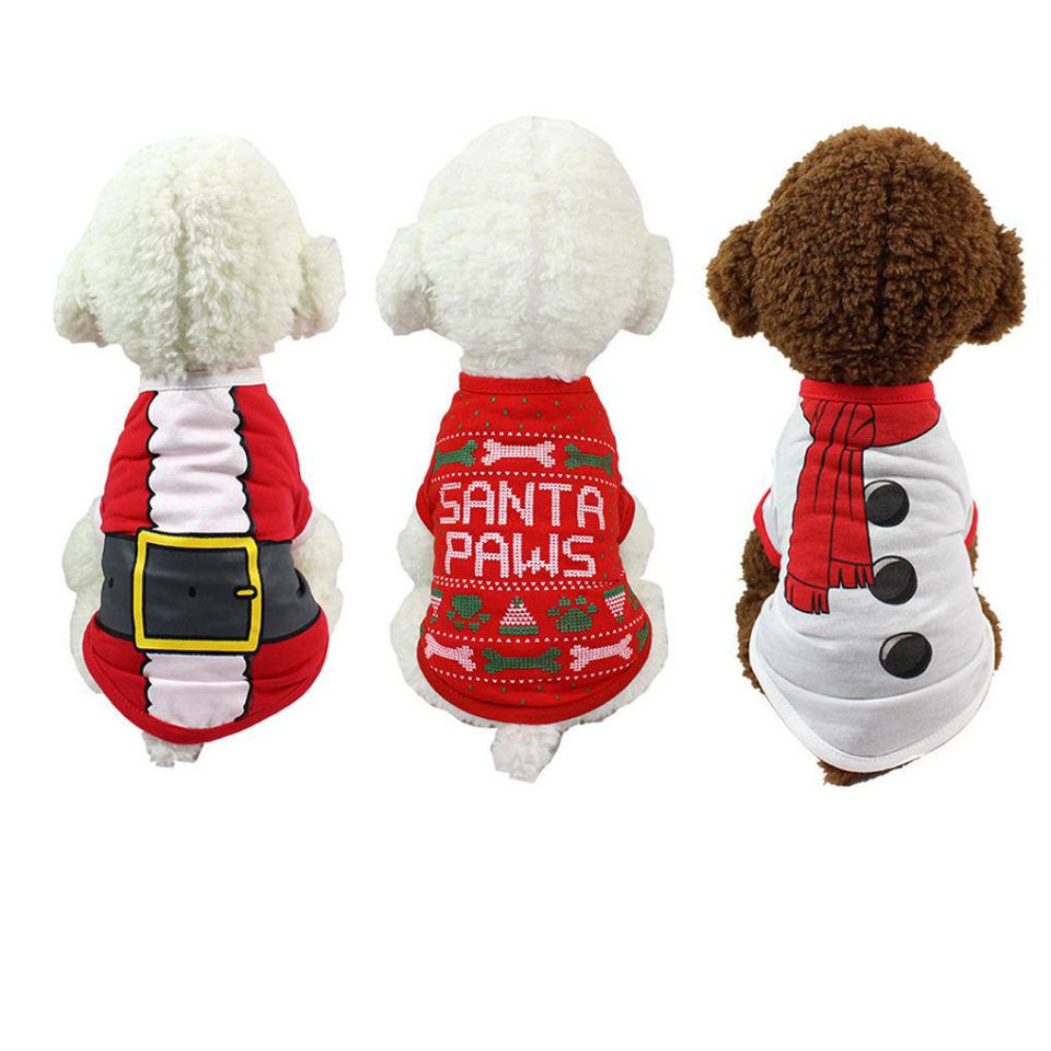 Ropa para perros Patrón de Navidad Camiseta para perros GeweYeeli JR1002-03