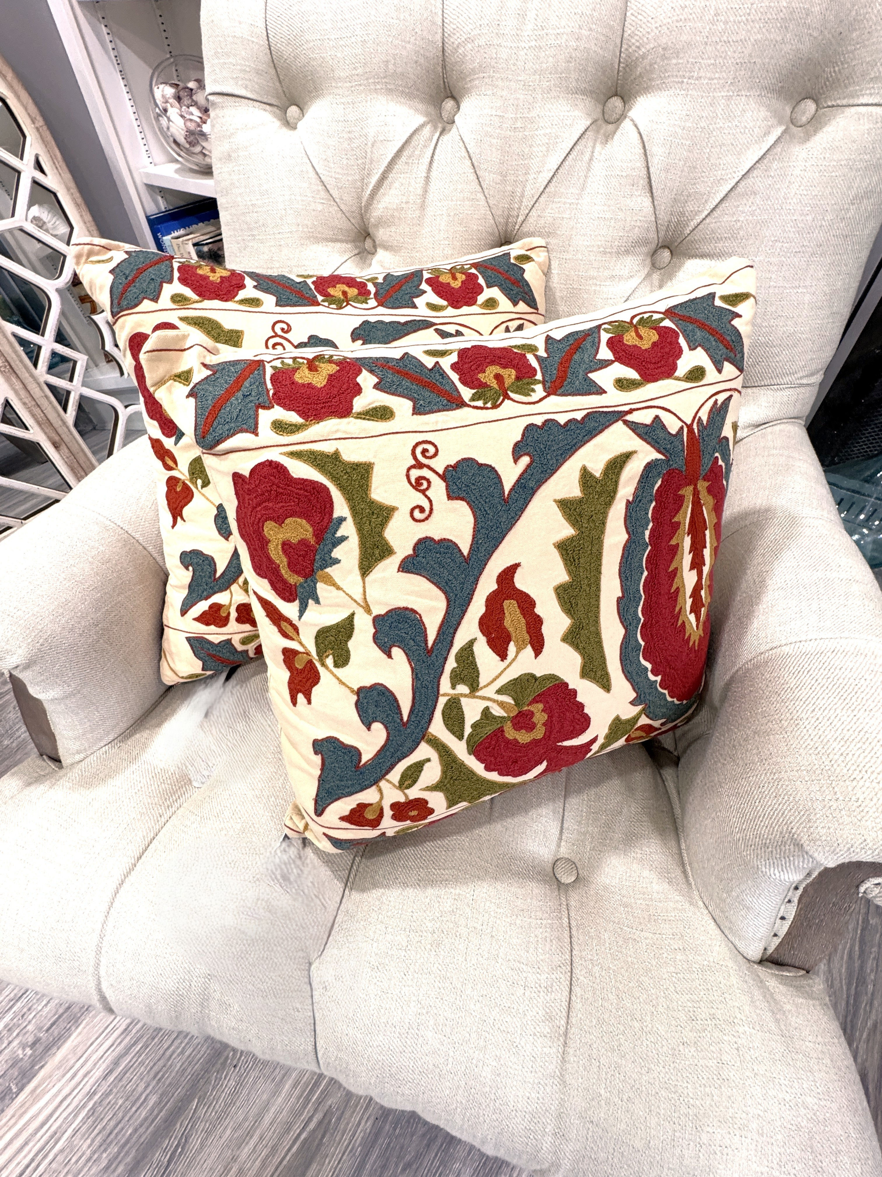 Pottery Barn Embroidered Accent Pillows