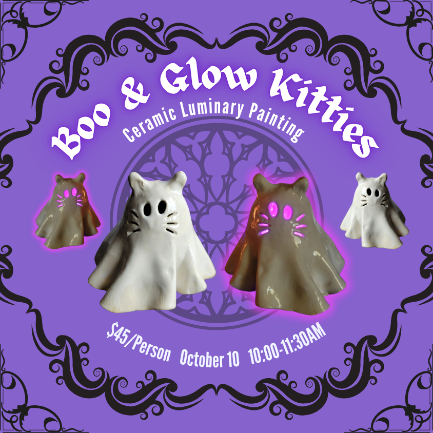 Boo & Glow Kitties: Painting Ceramic Luminaries