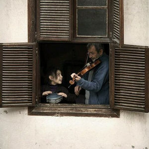 Through a window