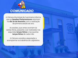 Câmara de Juscimeira retoma sessões legislativas no dia 24 de fevereiro com novo calendário