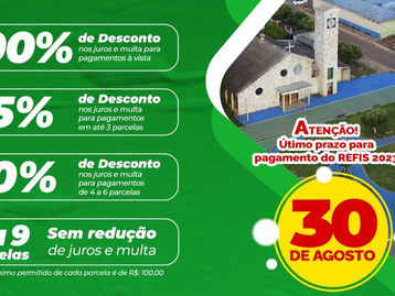 Prefeitura de São Pedro da Cipa alerta que o prazo para pagamento do Refis 2023 encerra dia 30/08