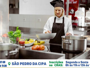 Curso de Cozinheiro Industrial está com inscrições abertas em São Pedro da Cipa