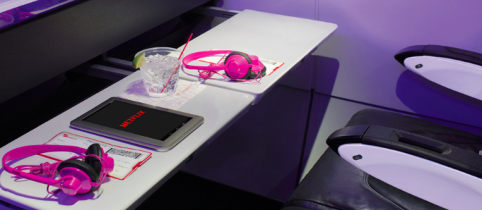 Virgin America allows streaming of Netflix through Ka-Band service. Image courtesy of Virgin America.