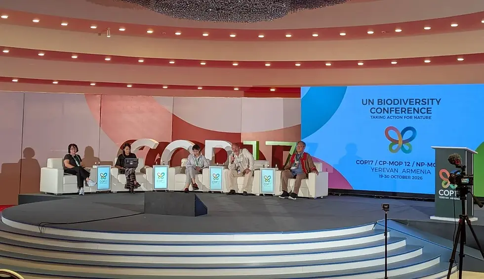 Panel discussion on Indigenous Peoples’ traditional livelihoods at COP17 in Yerevan, 21 October 2026. Photo from Indigenous Russia.