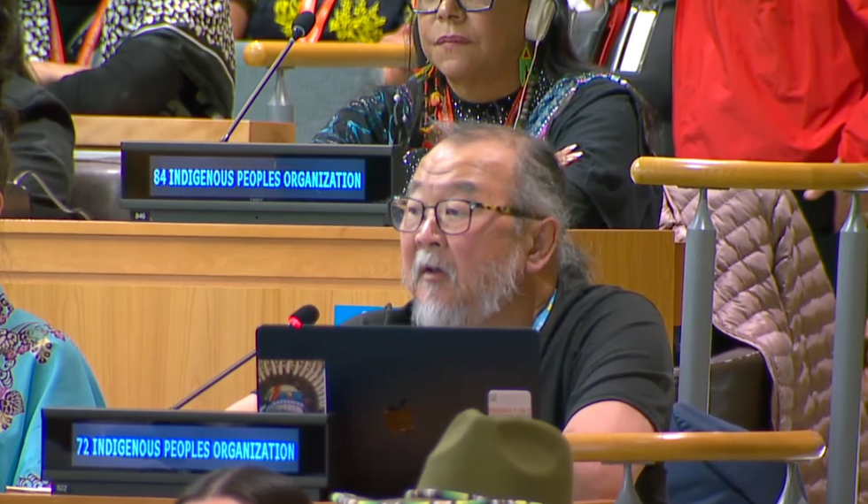 Screenshot of the video recording from the UN Permanent Forum