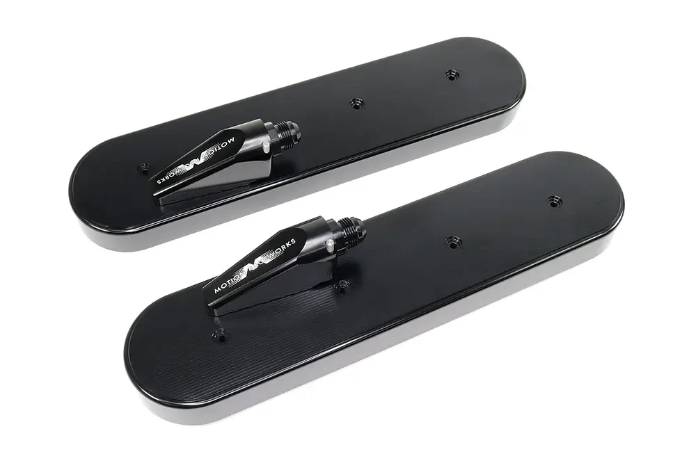 LS Race Black Anodized Billet Valve Covers w/ Motion Quick Release Breathers