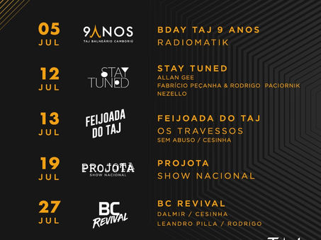 TAJ comemora 9 anos com um mês de festas