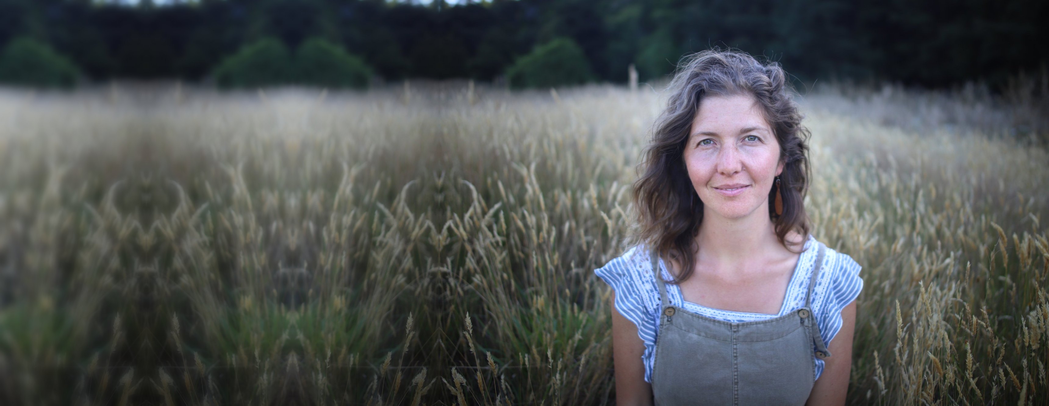 Shannon in a field of tall grass