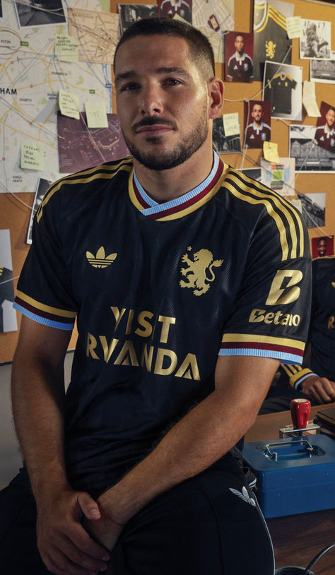 Sexy new Aston Villa away shirt. My club! Can’t wait for Sunday.