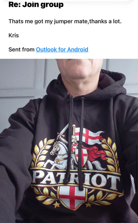 Another customer with a hoodie. Appreciate the support guys.