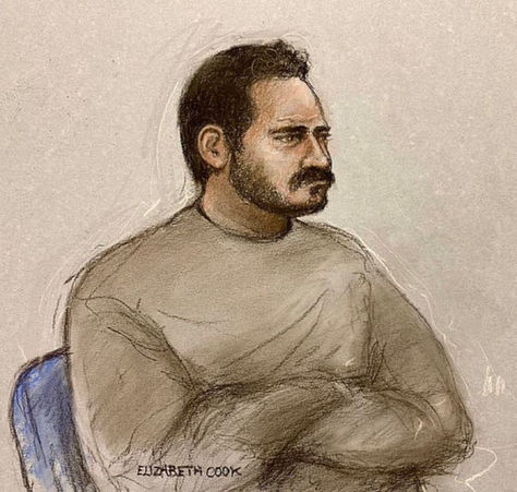 Here is a courtroom sketch of Ann Widdecombeโs killer. The 14th different image of the man. It could be bloody anyone ? So many images and they all look different every single time. ?