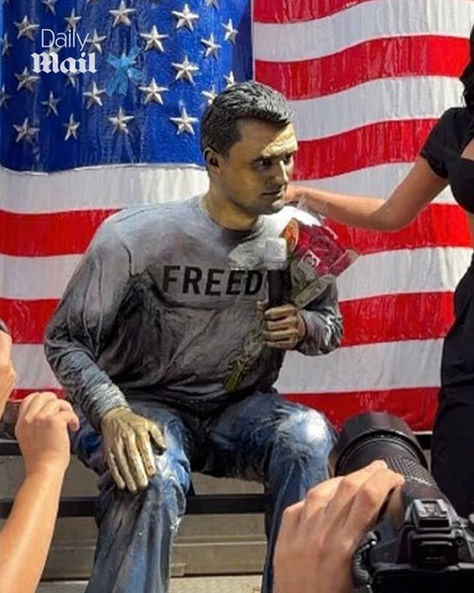 Charlie Kirk statue unveiling in Times Square descends into chaos as protesters clash on anniversary of his death Sad to see! #CharlieKirk. RIP x