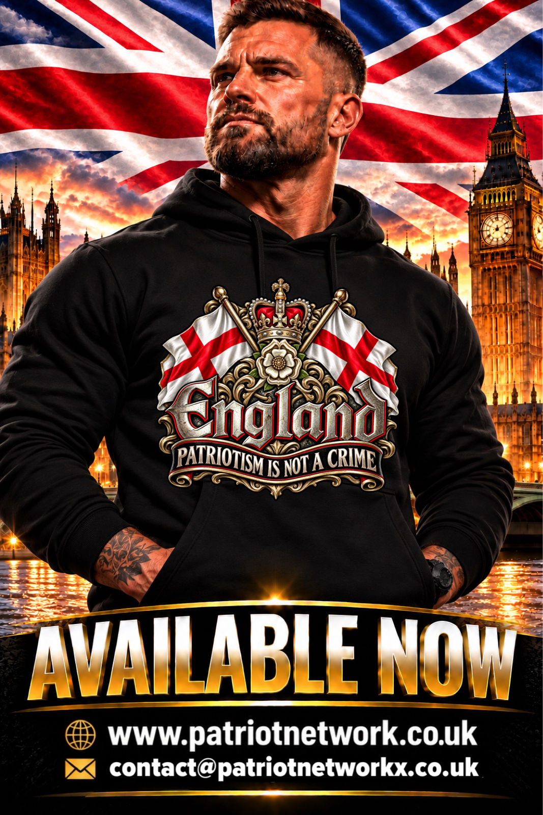 England: Patriotism is not a crime Hoodie