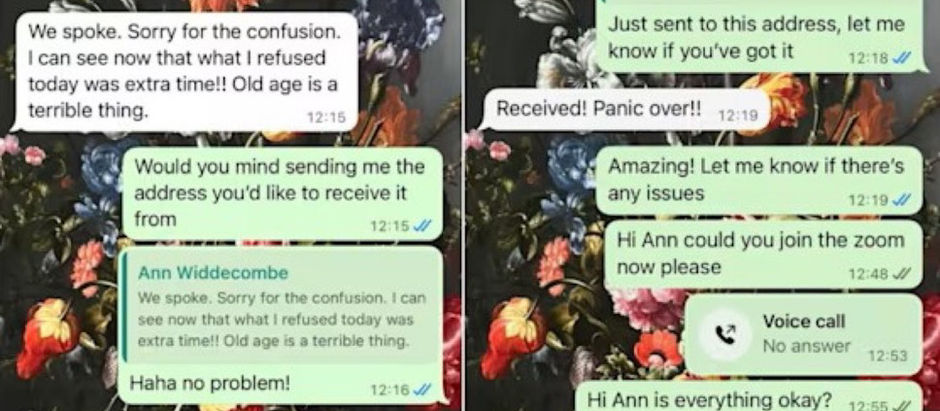 🚨BREAKING: The messages Ann Widdecombe exchanged with a Channel 5 worker moments before her murder. So bloody sad, You just never know what’s around the corner.