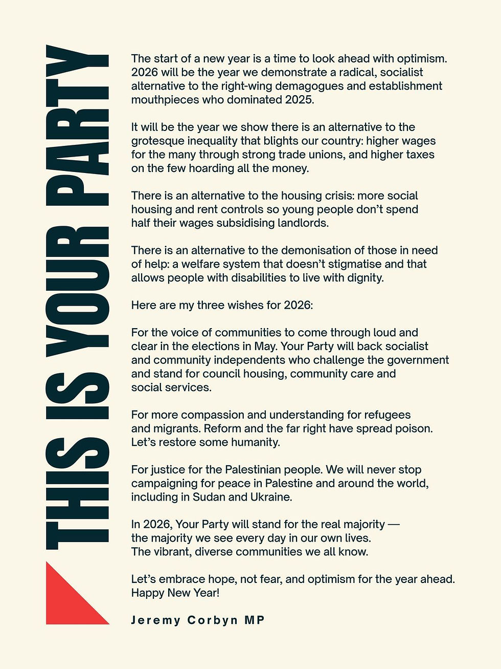 Jeremy Corbyn’s new year message.