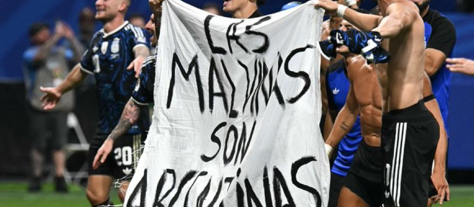 Disgust as Argentina players hold Falklands banner after defeating England
