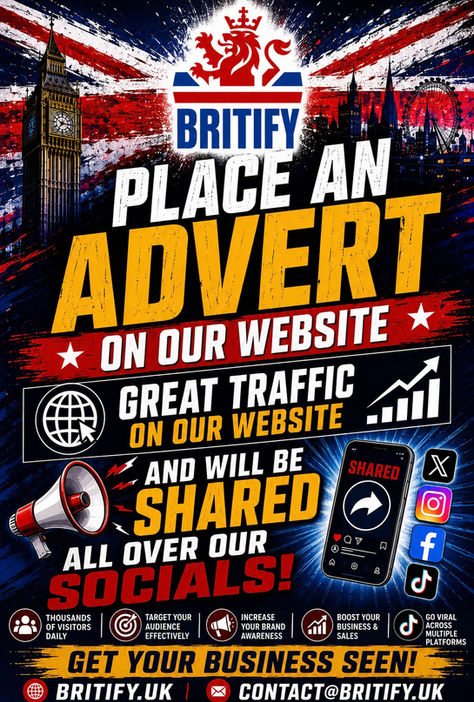 Place an advert, promote anything you want, low price, don’t charge stupid money like most do. We get a lot of views on our socials & websites. If interested dm us, or email contact@britify.uk