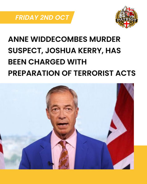 🚨 BREAKING: 🚨 ‼️ 🔔 British police charge man with preparing terrorist acts against Reform UK's Nigel Farage.