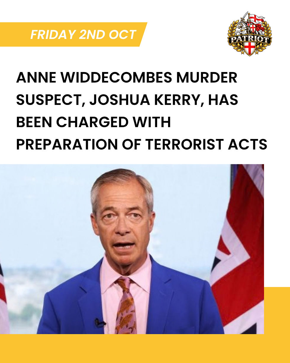 🚨 BREAKING: 🚨 ‼️ 🔔 British police charge man with preparing terrorist acts against Reform UK's Nigel Farage.