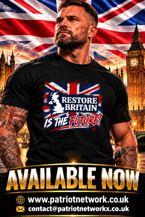 NEW Design available now on T-Shirts & Hoodies ….. Everyone has to support #RestoreBritain & #RupertLowe, be part of something very very special!