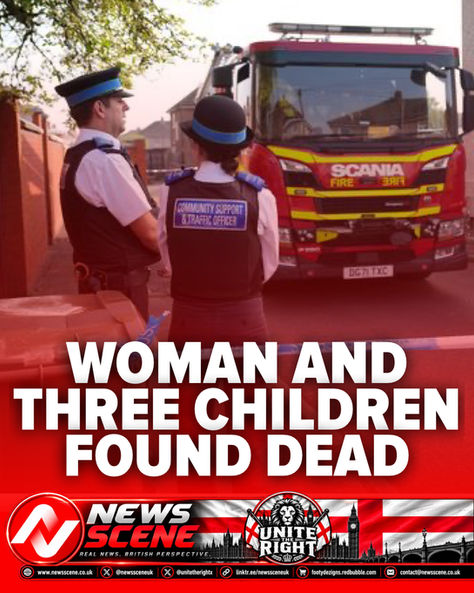 Woman and three children found dead in bedroom after fire rips through house.