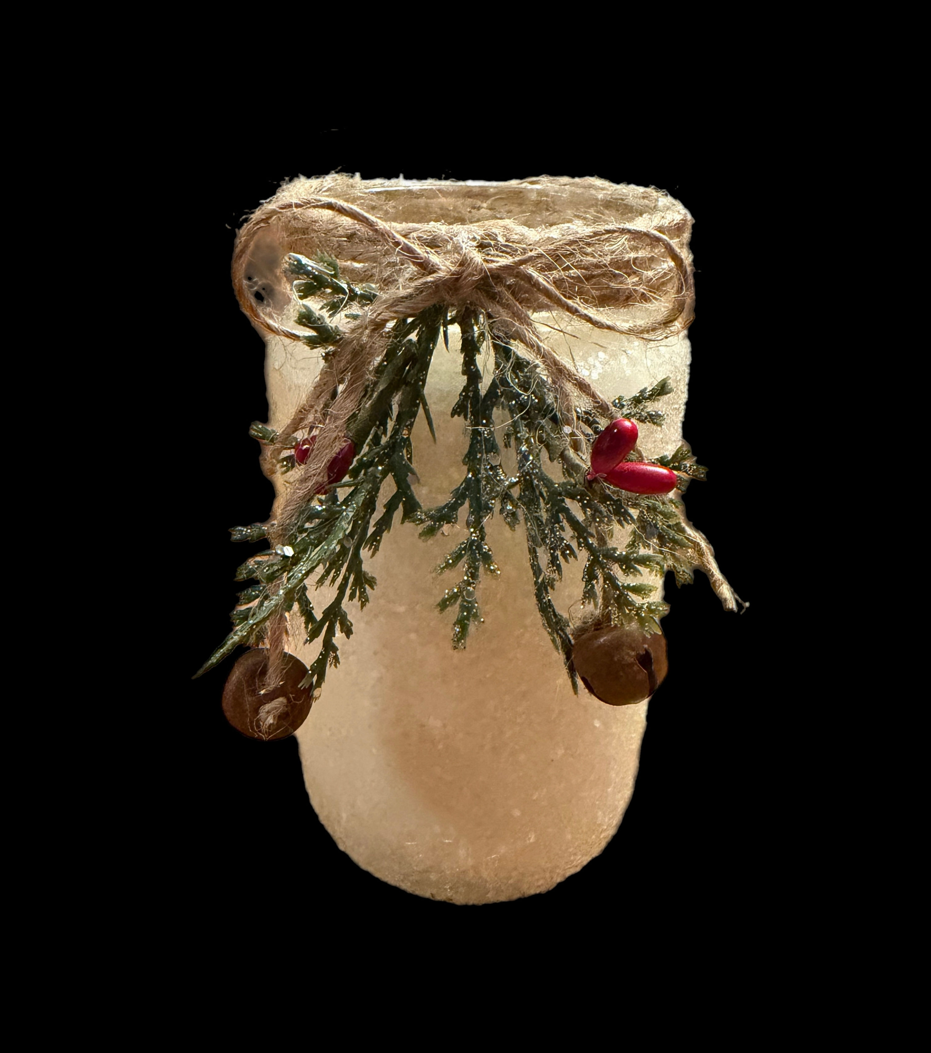 Glittery Christmas Candle Jar - Medium 