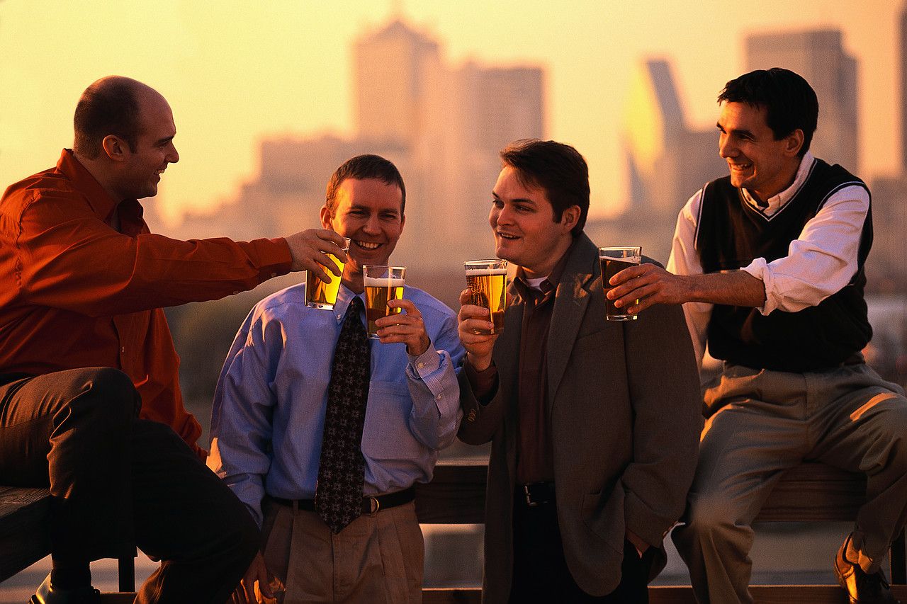 guys drinking beer
