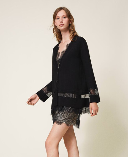 202TP3383 - KNITTED CARDIGAN - NERO 