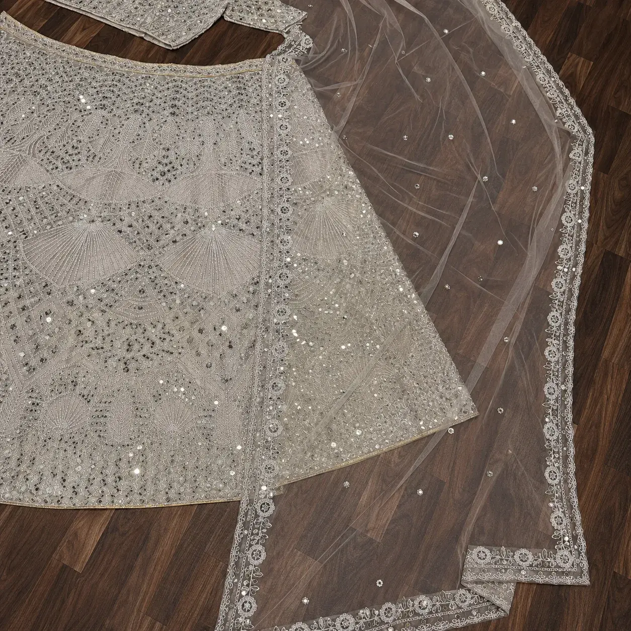 Premium Net Heavy Sequins & Dori Embroidered Lehenga Choli with Net Dupatta