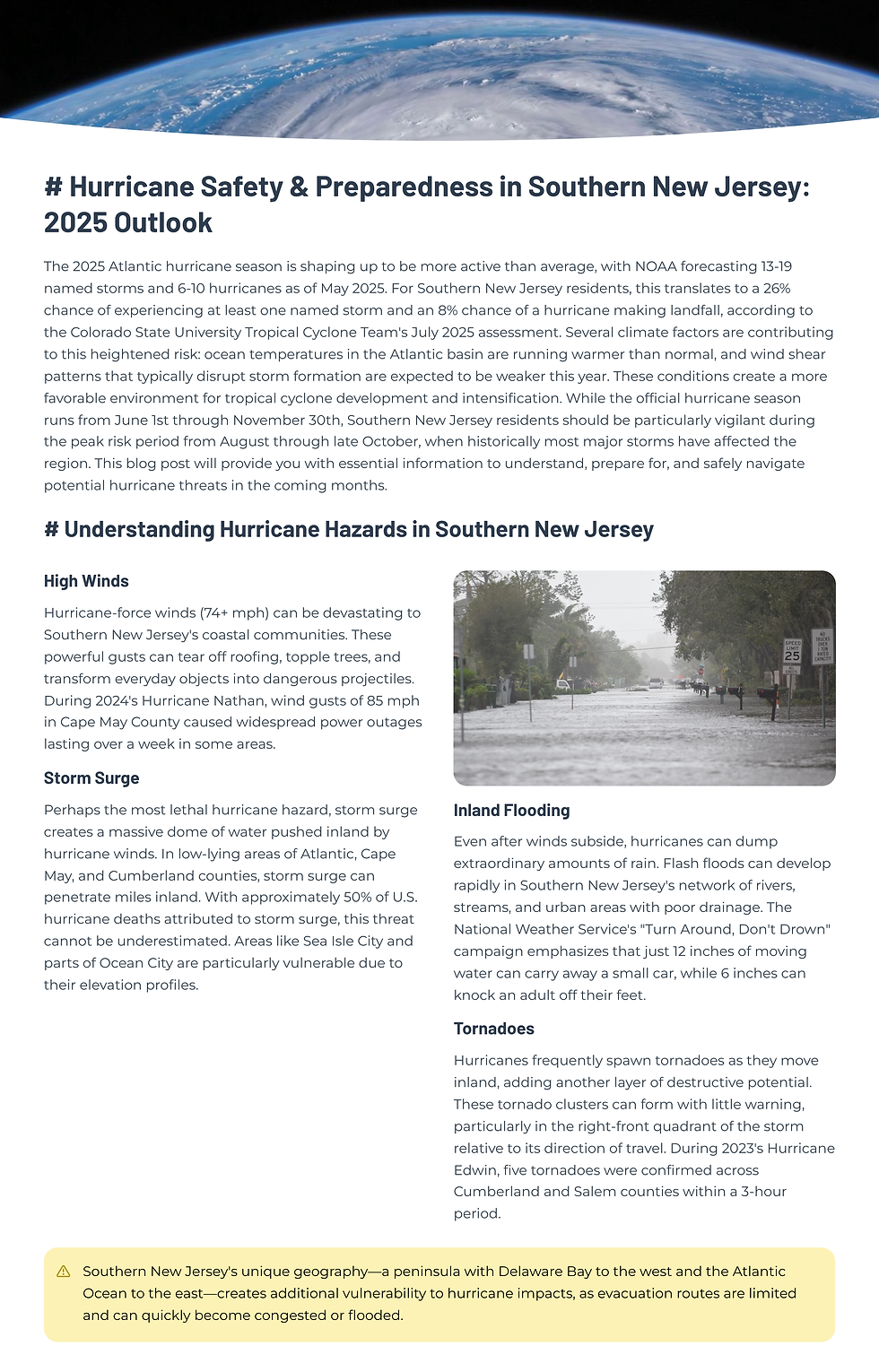 # Hurricane Safety & Preparedness in Southern New Jersey: 2025 Outlook