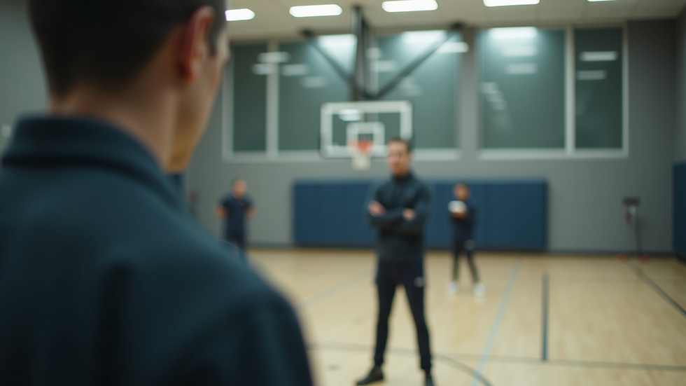 Eye-level view of a training session in progress